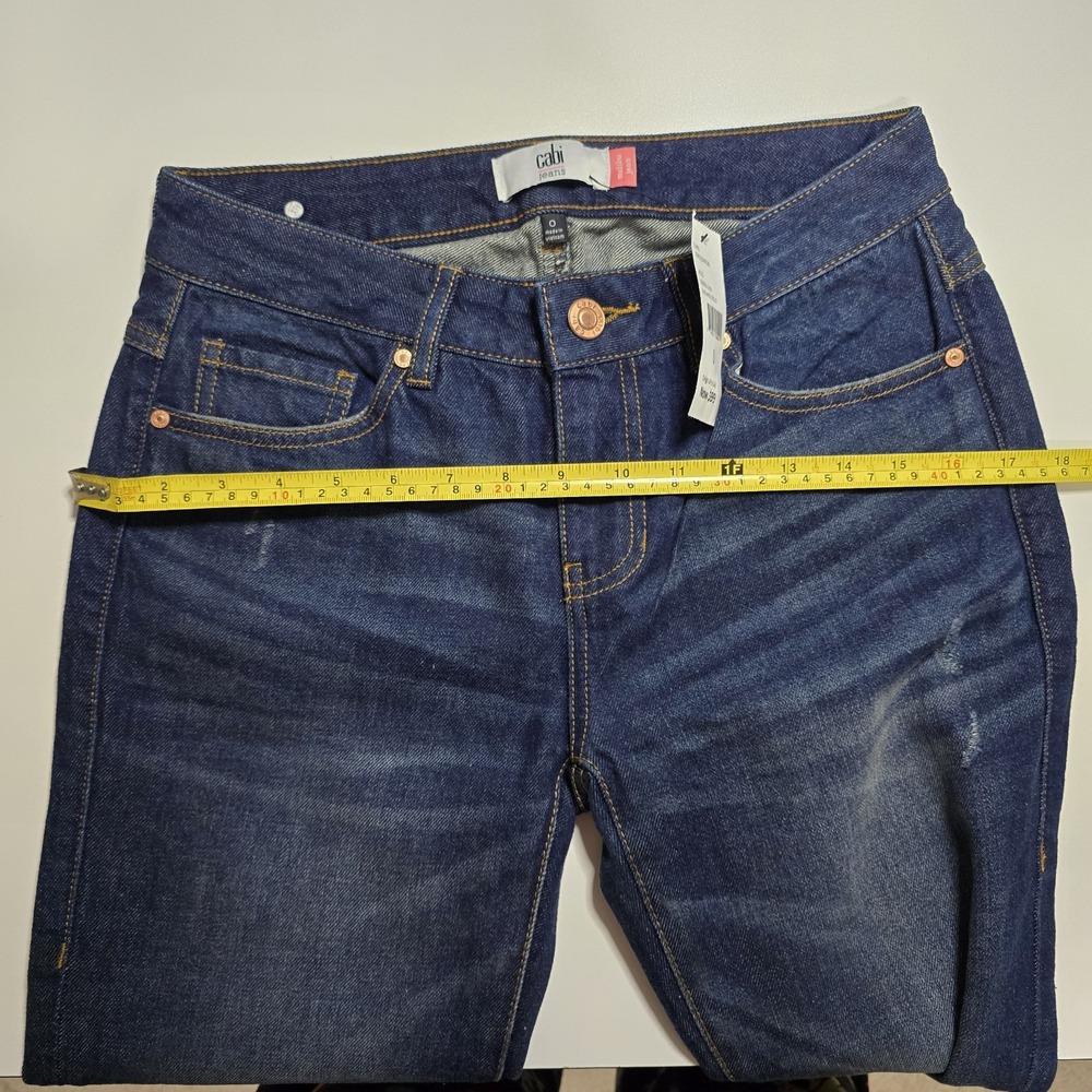 Cabi Malibu Jean Women's 0 Dark Authentic Wash Straight Leg Long Inseam‎ NWT - Picture 12 of 16